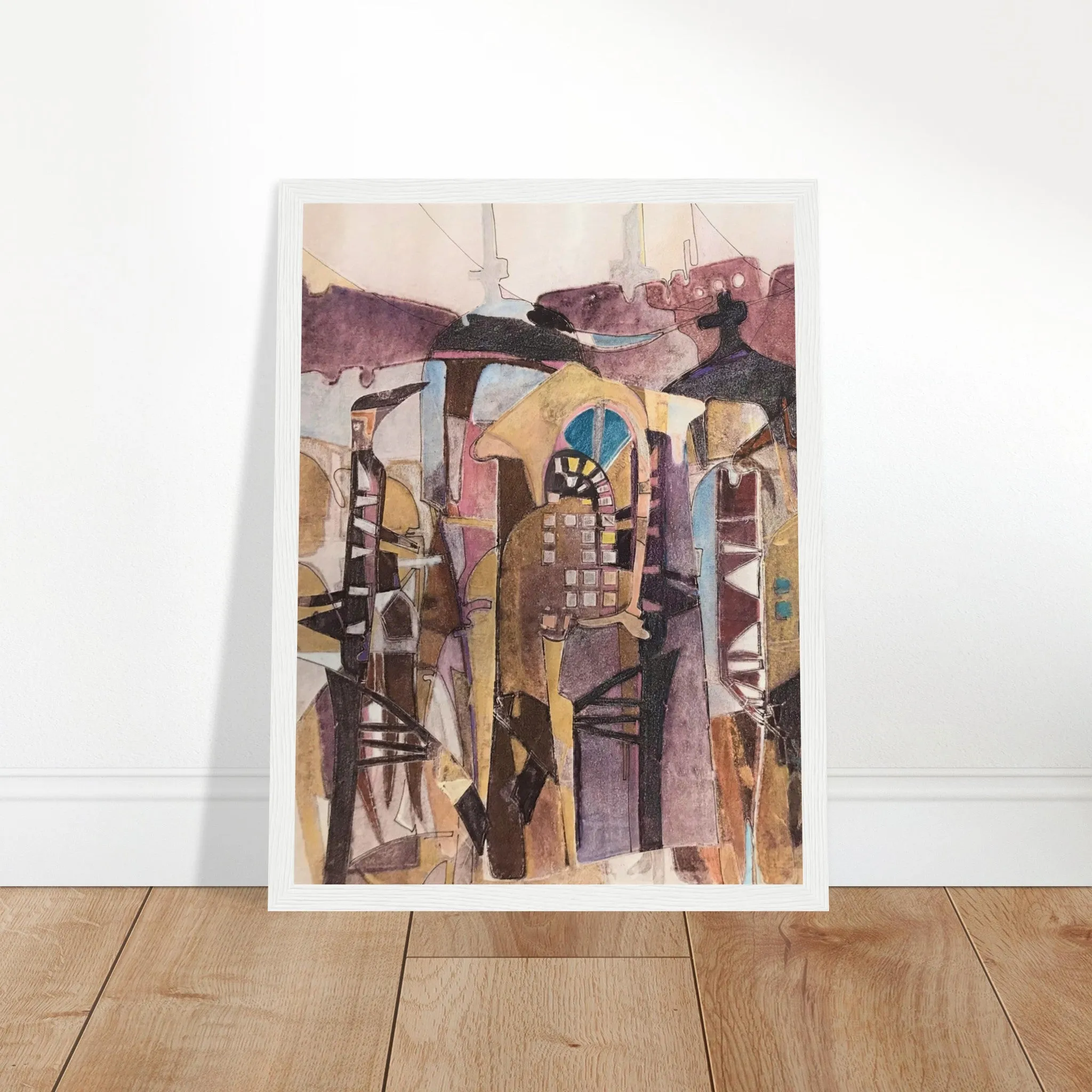 'San Francisco De Asis #1' Abstract I 12x16 inch Wooden Framed Art Print  I Original Artwork by American Artist Barbara Cleary