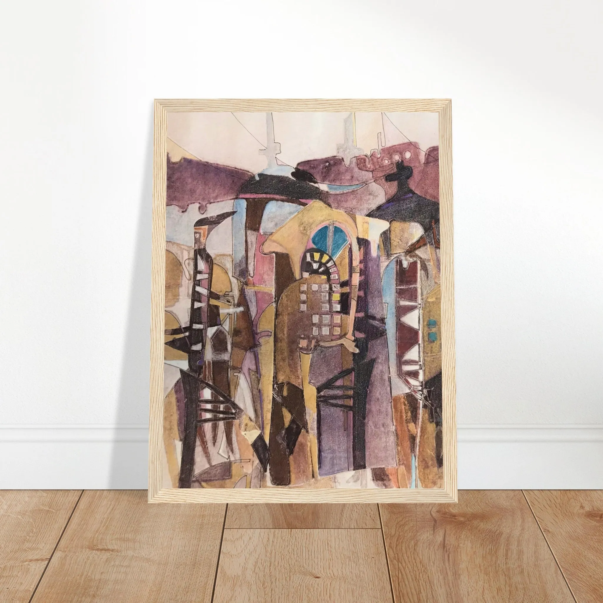 'San Francisco De Asis #1' Abstract I 12x16 inch Wooden Framed Art Print  I Original Artwork by American Artist Barbara Cleary