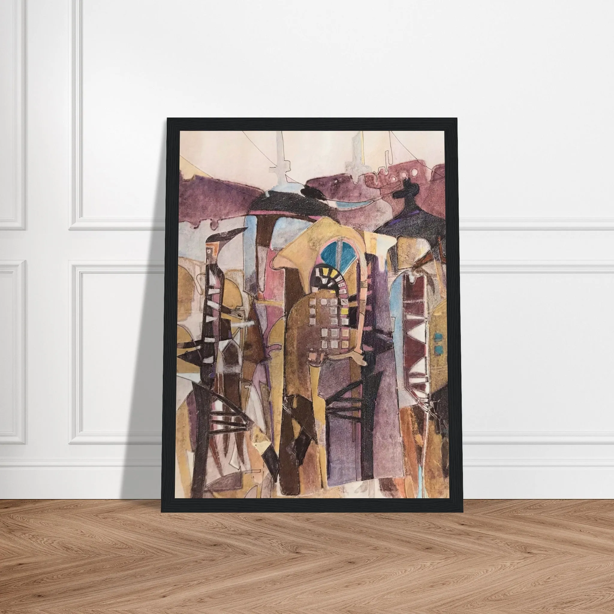 'San Francisco De Asis #1' Abstract I 12x16 inch Wooden Framed Art Print  I Original Artwork by American Artist Barbara Cleary