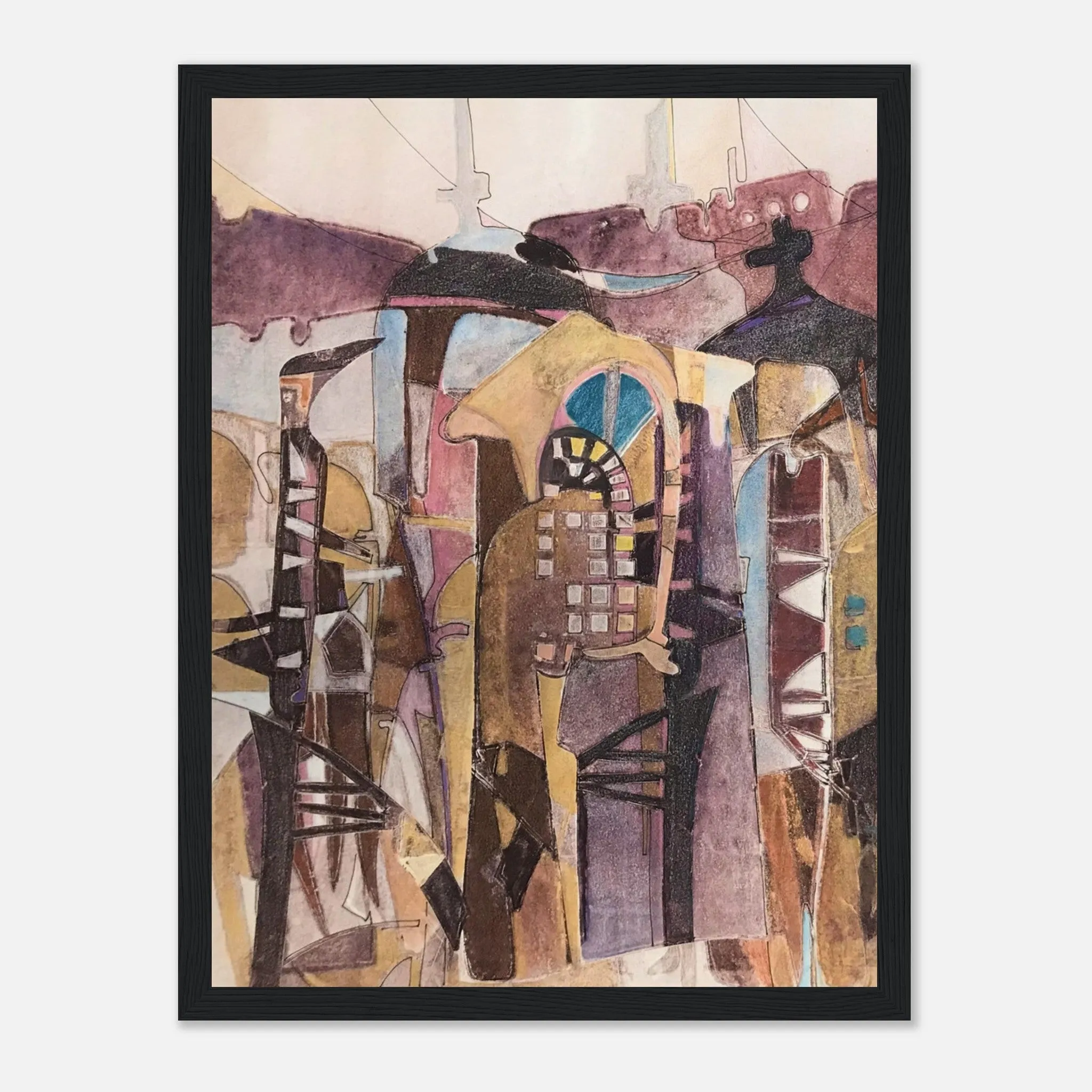 'San Francisco De Asis #1' Abstract I 12x16 inch Wooden Framed Art Print  I Original Artwork by American Artist Barbara Cleary