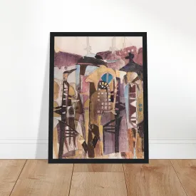 'San Francisco De Asis #1' Abstract I 12x16 inch Wooden Framed Art Print  I Original Artwork by American Artist Barbara Cleary