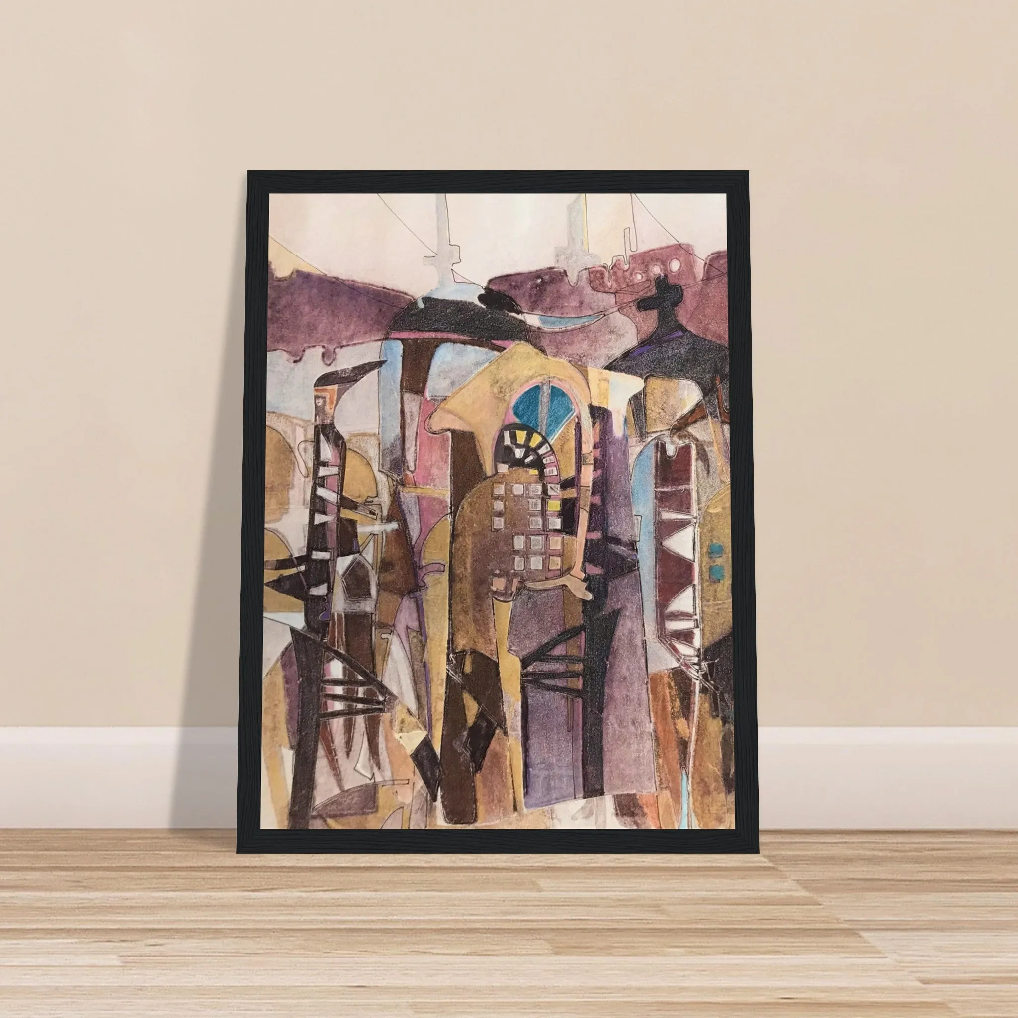 'San Francisco De Asis #1' Abstract I 12x16 inch Wooden Framed Art Print  I Original Artwork by American Artist Barbara Cleary