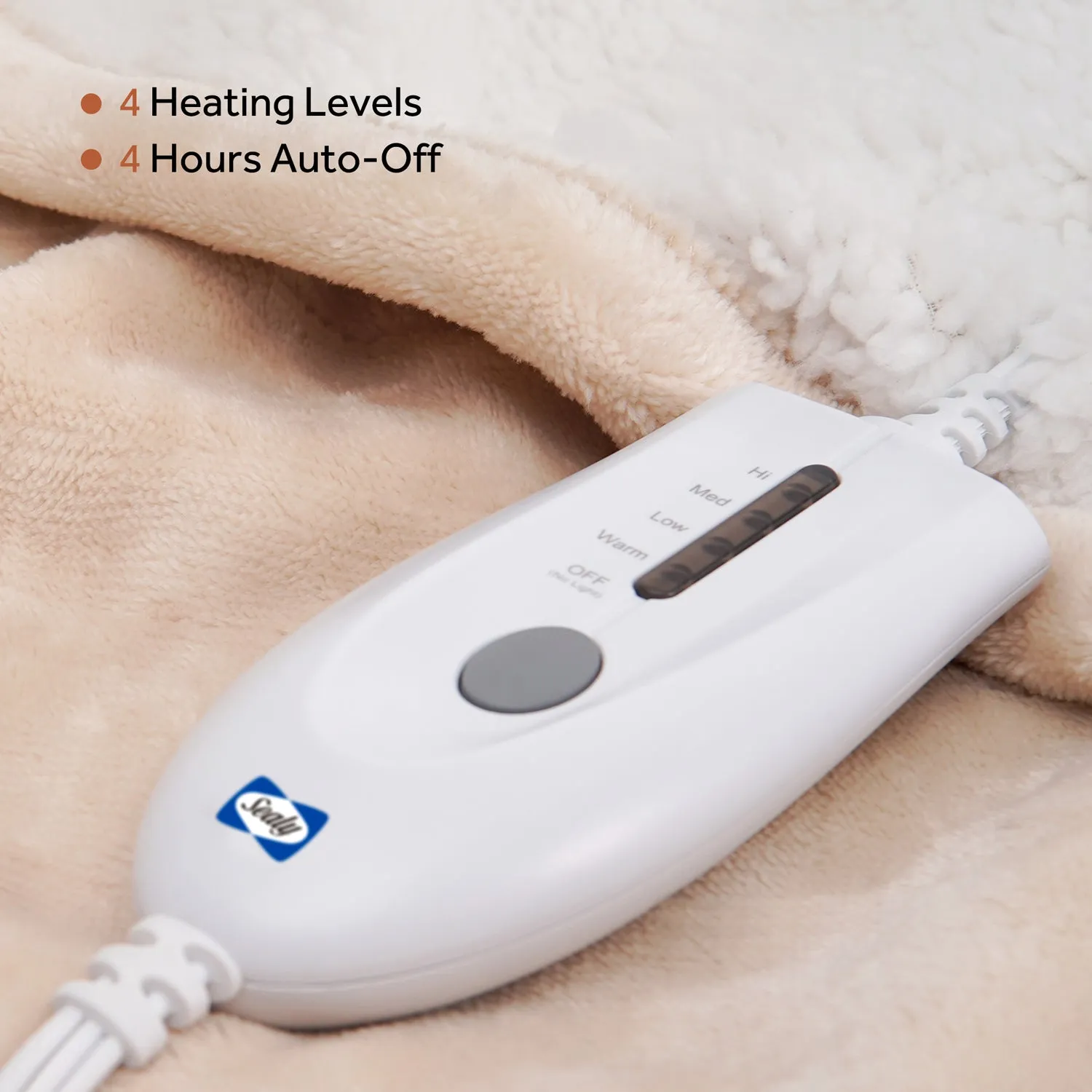 Sealy Heated Blanket Flannel to Sherpa