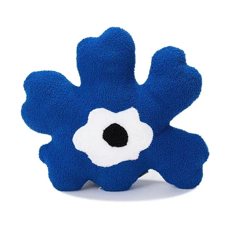 SINOTAO  -  Blue Bloom Flower Embroidered Pillow Cover Cushion Cover Cotton Pillowcase Flora Sofa Bedroom Home Decor