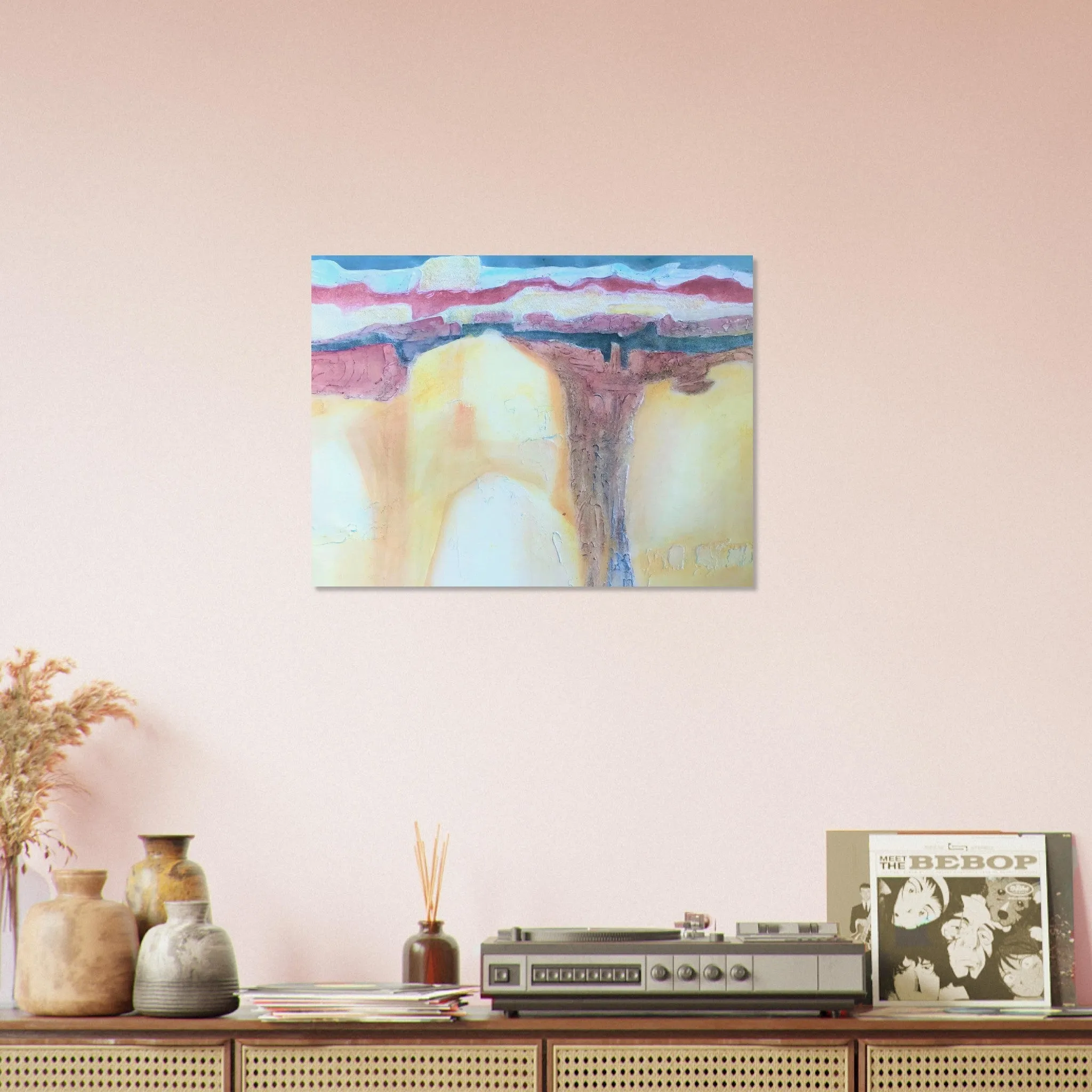 'Southwest Mixed Media' Abstract I 18x24 Museum-Quality Matte Paper Poster | Original Artwork by American Artist Barbara Cleary