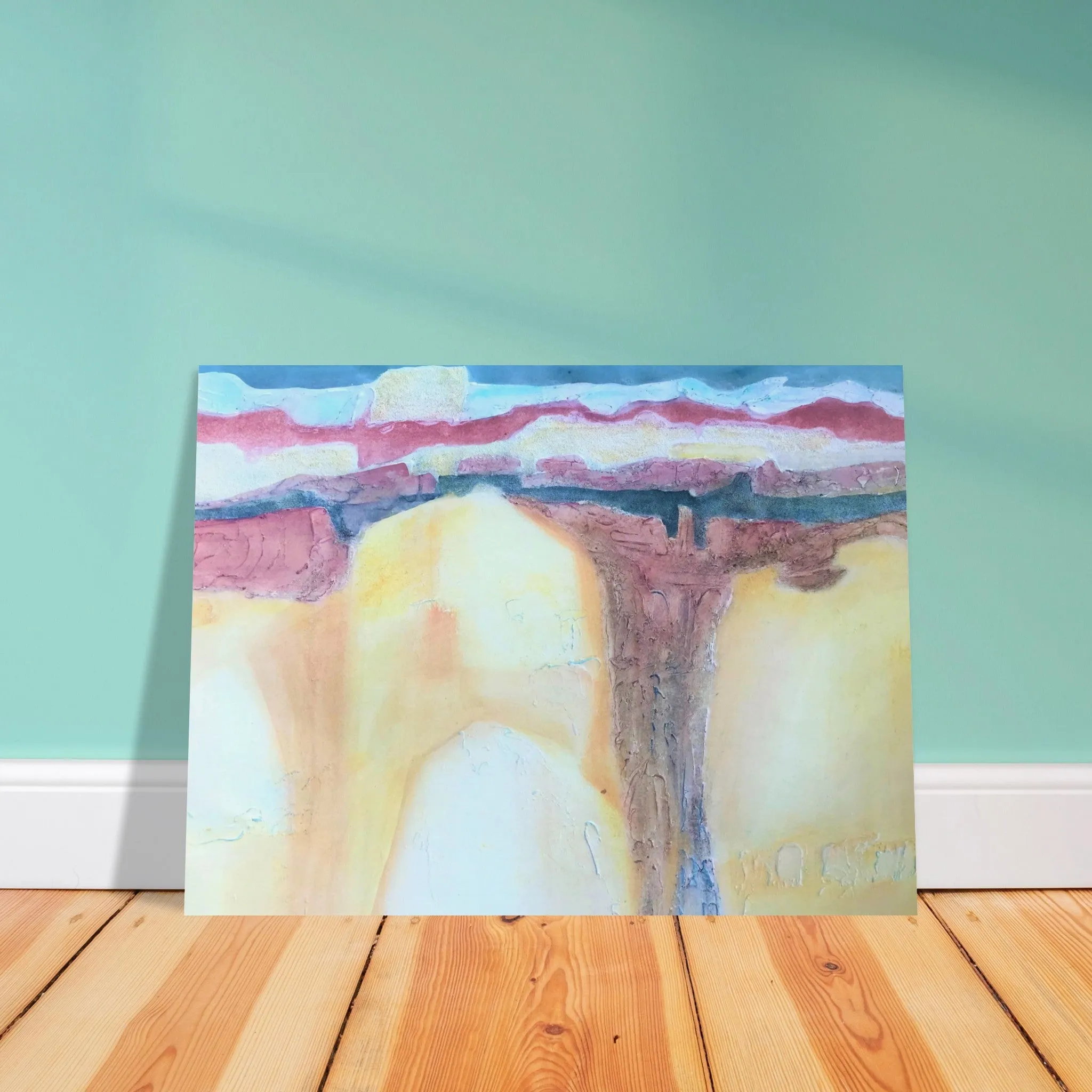 'Southwest Mixed Media' Abstract I 18x24 Museum-Quality Matte Paper Poster | Original Artwork by American Artist Barbara Cleary