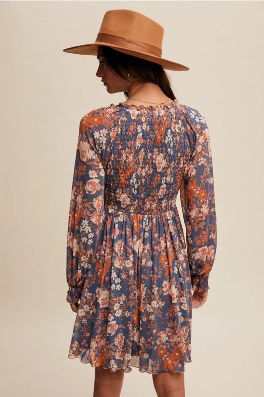 Winter Floral Longsleeve Dress